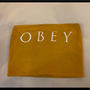 NWT XS Zumiez Novel Obey Mustard Tube Top!